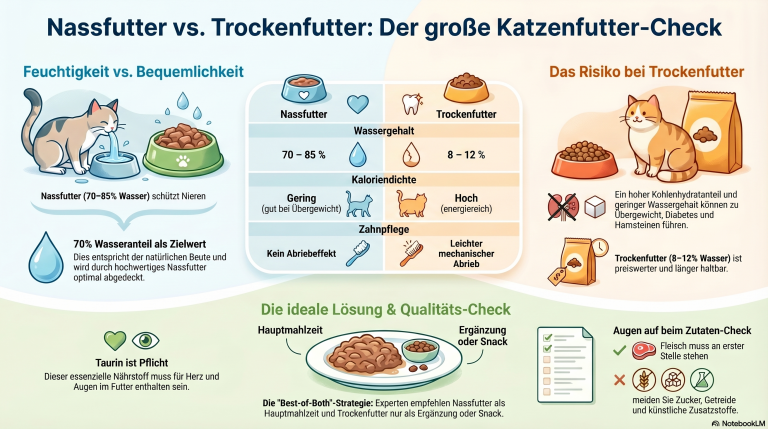 Nassfutter vs. Trockenfutter – Was ist besser für meine Katze?