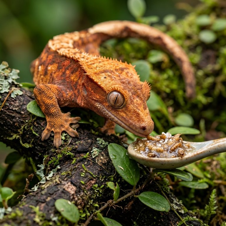 Reptil auf einem Baumstamm, umgeben von probiotischen Insekten, natürlicher Ansatz für empfindliche Reptilien