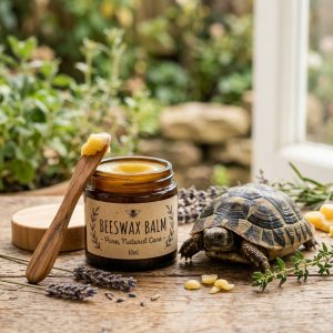 Bienenwachsbalm wird auf einen Schildkrötenpanzer aufgetragen, um sanfte Pflege und Schutz zu bieten.